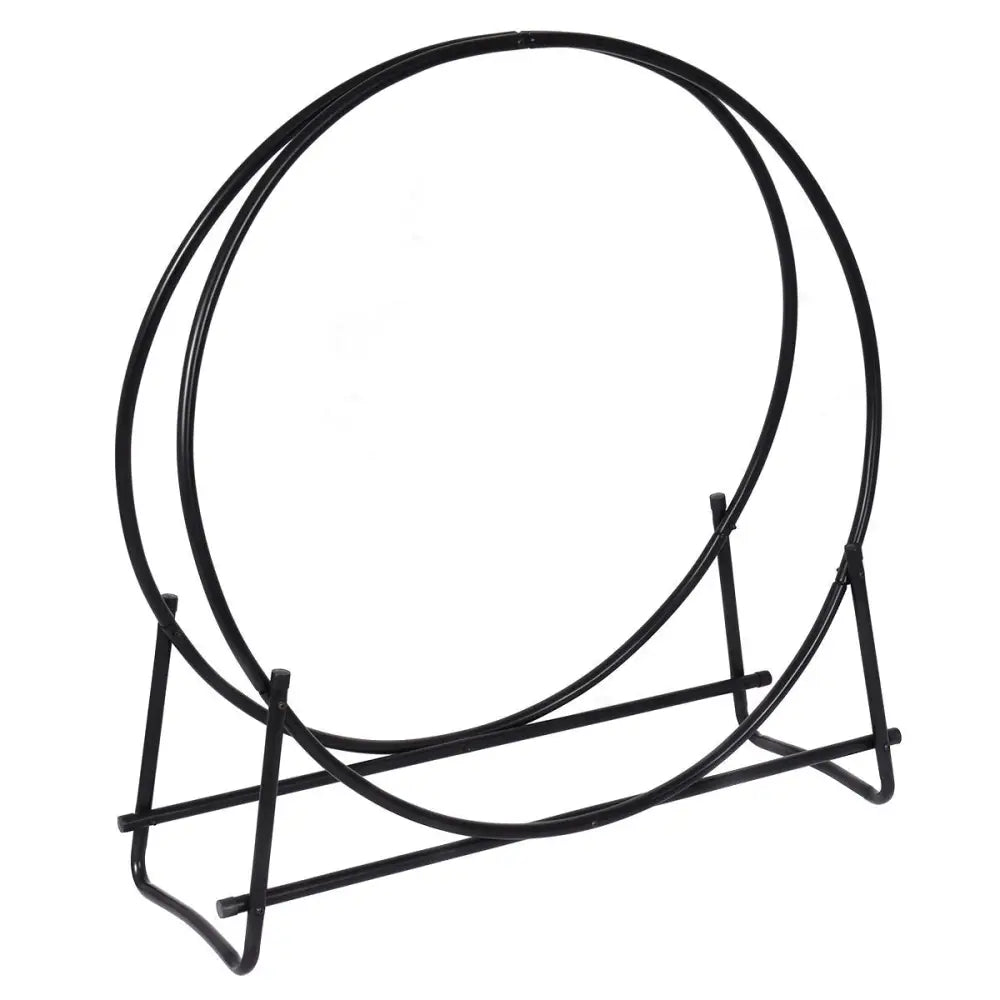 40-inch Tubular Steel Firewood Storage Rack - Black - Log Storage