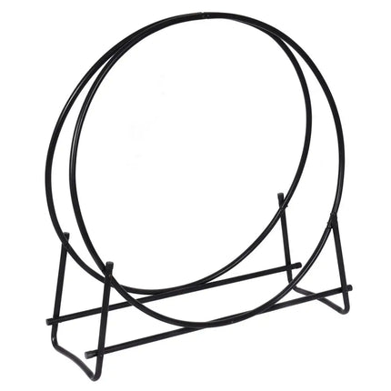 40-inch Tubular Steel Firewood Storage Rack - Black - Log Storage