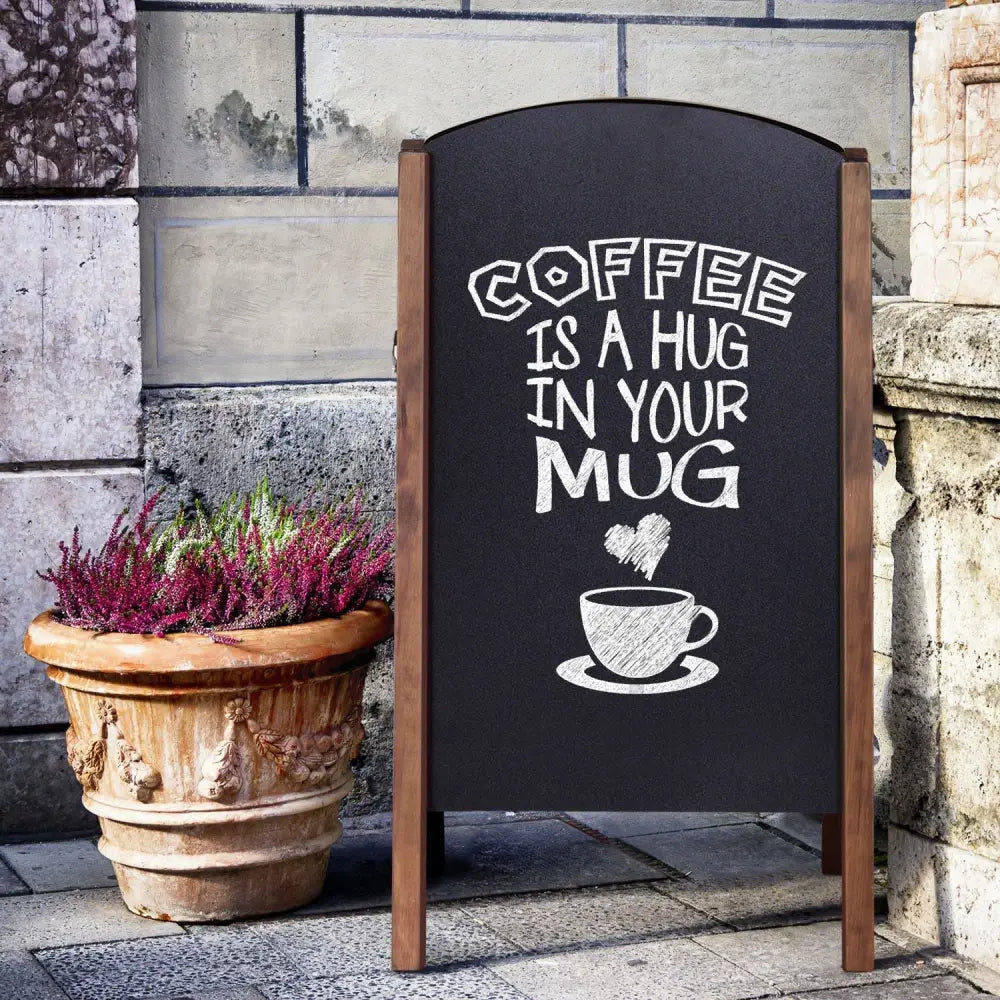 40 Inch Wood A-Frame Sidewalk Wedding Signage Chalkboard - Black - Outdoor Decor
