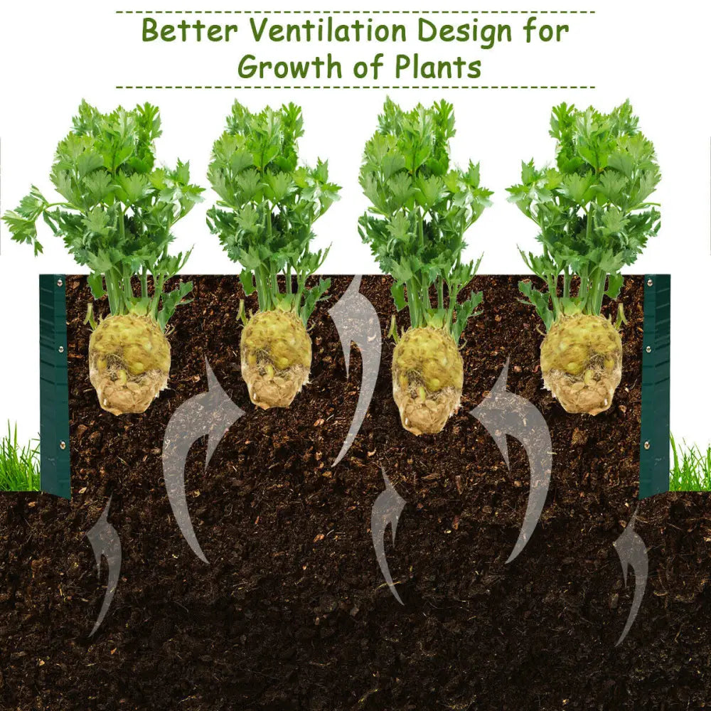 40 Inch x 32 Inch Patio Raised Garden Bed for Vegetable Flower Planting - Dark Green - Raised Garden Beds