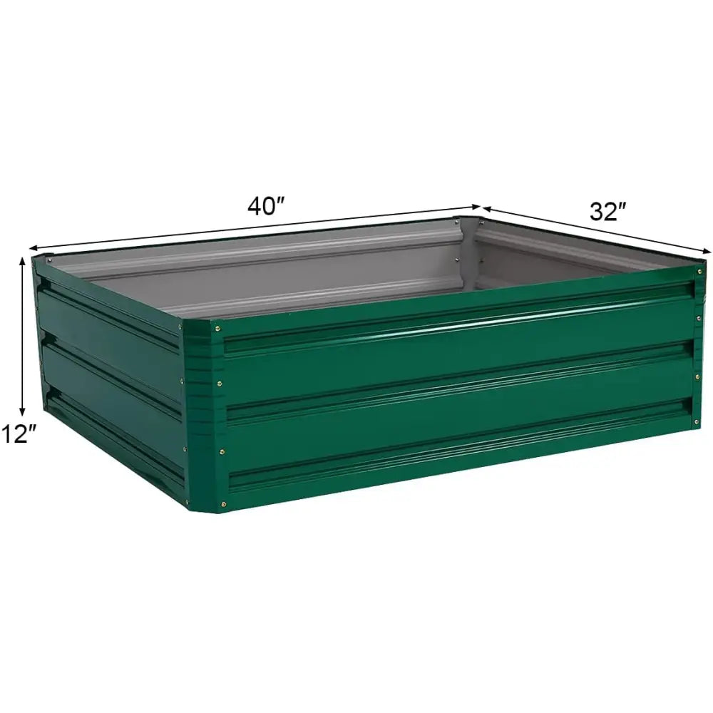 40 Inch x 32 Inch Patio Raised Garden Bed for Vegetable Flower Planting - Dark Green - Raised Garden Beds