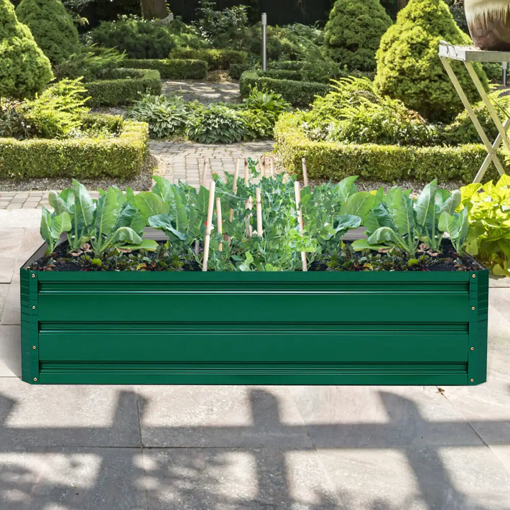 40 Inch x 32 Inch Patio Raised Garden Bed for Vegetable Flower Planting - Dark Green - Raised Garden Beds