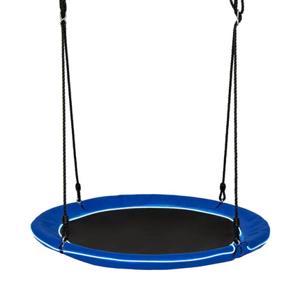 40 Inches Saucer Tree Swing Round with Lights for Kids and Adults-Navy - Navy - Swing & Playsets