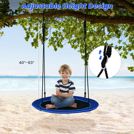 40 Inches Saucer Tree Swing Round with Lights for Kids and Adults-Navy - Navy - Swing & Playsets