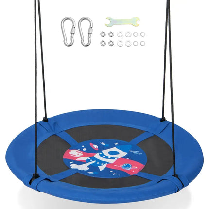 40 Inches Saucer Tree Swing with Adjustable Hanging Ropes and 900D Oxford Fabric-Rocket - Swing & Playsets