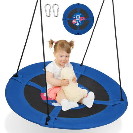 40 Inches Saucer Tree Swing with Adjustable Hanging Ropes and 900D Oxford Fabric-Rocket - Swing & Playsets