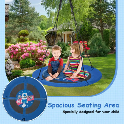 40 Inches Saucer Tree Swing with Adjustable Hanging Ropes and 900D Oxford Fabric-Rocket - Swing & Playsets