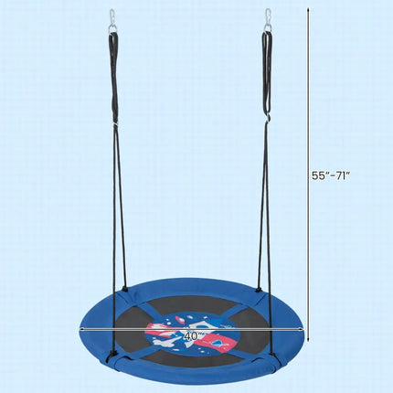 40 Inches Saucer Tree Swing with Adjustable Hanging Ropes and 900D Oxford Fabric-Rocket - Swing & Playsets