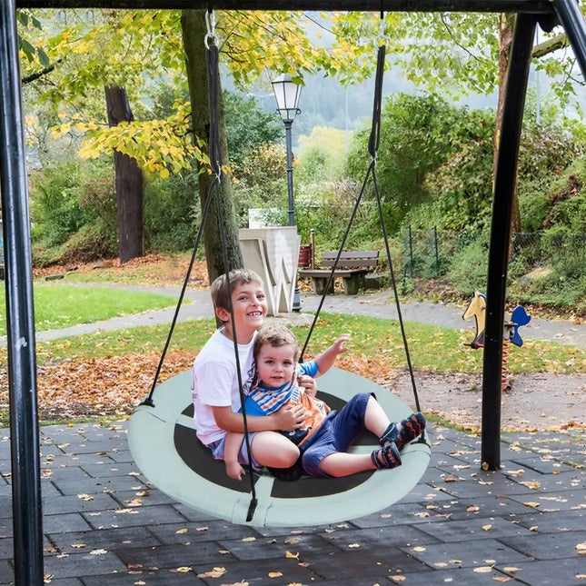 40 Inches Saucer Tree Swing with Adjustable Hanging Ropes and 900D Oxford Fabric-Forest - Swing & Playsets