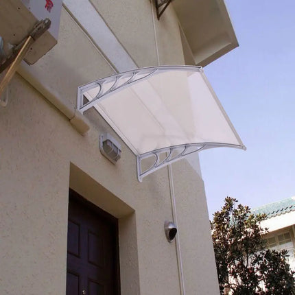 40 x 40 Inch Outdoor Polycarbonate Front Door Window Awning Canopy-Gray - Gray - Outdoor Shades