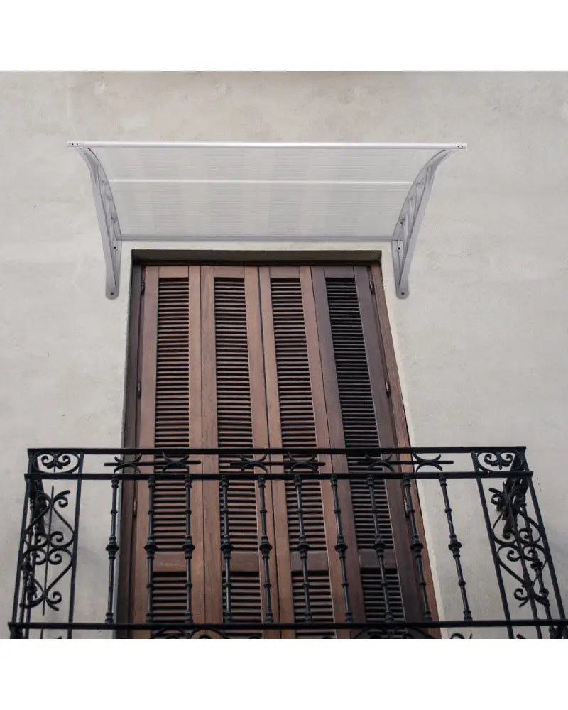 40 x 40 Inch Outdoor Polycarbonate Front Door Window Awning Canopy-Gray - Gray - Outdoor Shades