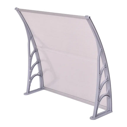 40 x 40 Inch Outdoor Polycarbonate Front Door Window Awning Canopy-Gray - Gray - Outdoor Shades