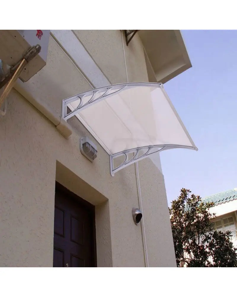 40 x 40 Inch Outdoor Polycarbonate Front Door Window Awning Canopy-Gray - Gray - Outdoor Shades