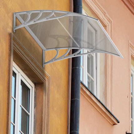 40 x 40 Inch Outdoor Polycarbonate Front Door Window Awning Canopy-Gray - Gray - Outdoor Shades