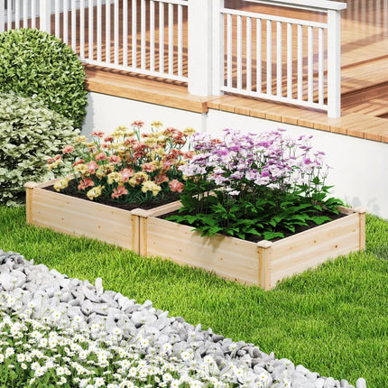 40’’ x 40’’ Outdoor Wood Raised Garden Bed-Natural - Natural - Raised Garden Beds