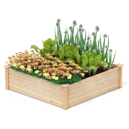 40’’ x 40’’ Outdoor Wood Raised Garden Bed-Natural - Natural - Raised Garden Beds