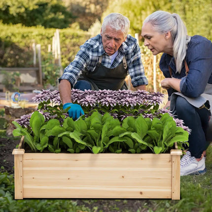 40’’ x 40’’ Outdoor Wood Raised Garden Bed-Natural - Natural - Raised Garden Beds
