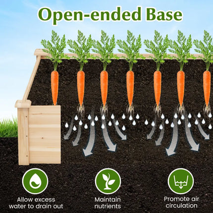 40’’ x 40’’ Outdoor Wood Raised Garden Bed-Natural - Natural - Raised Garden Beds