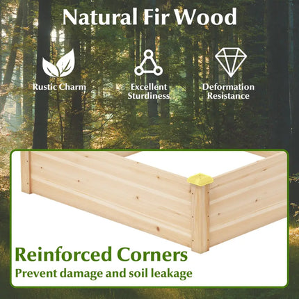 40’’ x 40’’ Outdoor Wood Raised Garden Bed-Natural - Natural - Raised Garden Beds