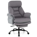 400 LBS Ergonomic Big and Tall Office Chair with Faux Leather-Gray - Gray - Office Chairs