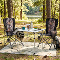 400 LBS Support Folding Camping Chair with Covers-Black - Black - Camping Furniture