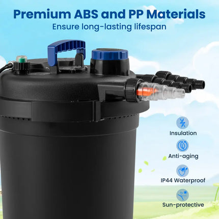 4000 Gallons Pond Pressure Bio Filter with 13W UV Light - Watering & Irrigation