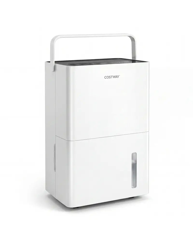 4000 Sq.Ft 80 Pint Compressor Dehumidifier with Drain HoseSmart Humidity Control and Child Lock-White - White