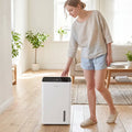4000 Sq.Ft 80 Pint Compressor Dehumidifier with Drain HoseSmart Humidity Control and Child Lock-White - White