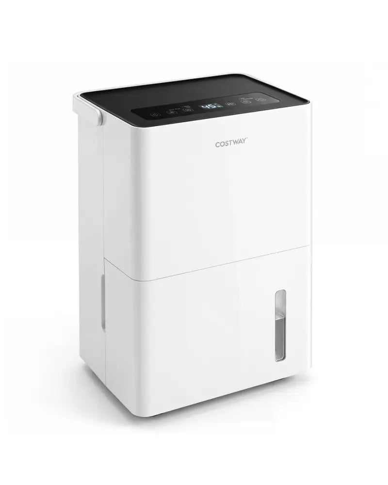 4000 Sq.Ft 80 Pint Compressor Dehumidifier with Drain HoseSmart Humidity Control and Child Lock-White - White