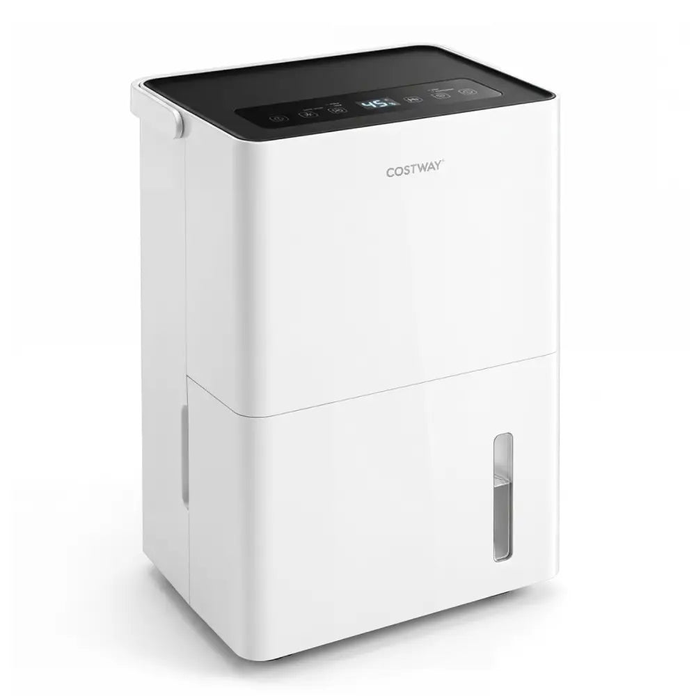 4000 Sq.Ft 80 Pint Compressor Dehumidifier with Drain HoseSmart Humidity Control and Child Lock-White - White