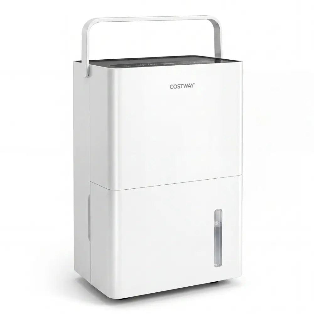 4000 Sq.Ft 80 Pint Compressor Dehumidifier with Drain HoseSmart Humidity Control and Child Lock-White - White