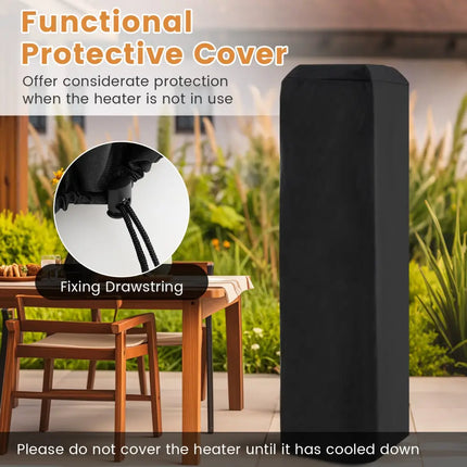 40000 BTU Patio Heater Outdoor Propane Gas Heater with Cover and Wheels-Black - Black - Patio Heaters