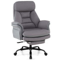400 LBS Ergonomic Big and Tall Office Chair with Faux Leather-Gray
