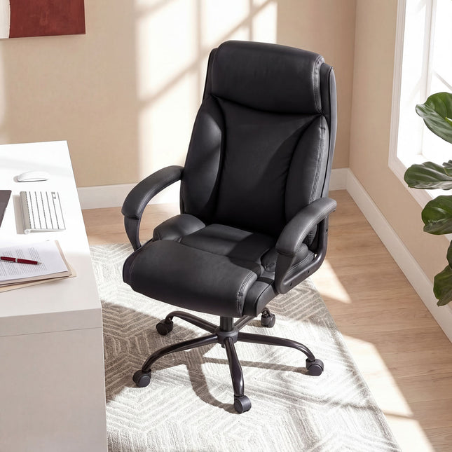 400 Pounds Big and Tall Adjustable High Back Leather Office Chair