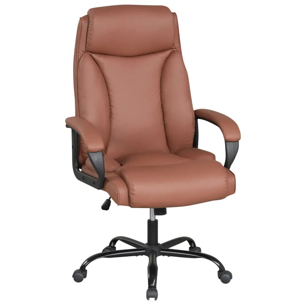 400LBS Big and Tall Chair High Back Executive Chair Ergonomic Leather Computer Chair-Brown - Brown - Big and Tall Chairs