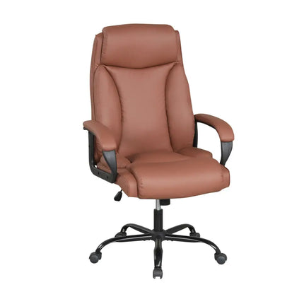 400LBS Big and Tall Chair High Back Executive Chair Ergonomic Leather Computer Chair-Brown - Brown - Big and Tall Chairs