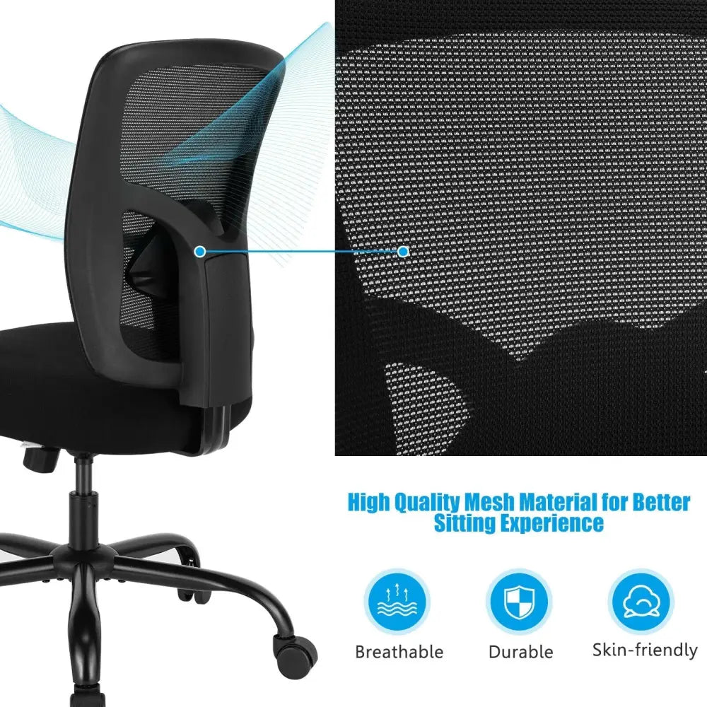 400LBS Mesh Big and Tall Office Chair Swivel Task Chair Costway