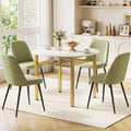 40€ Round Kitchen Table with Storage Shelf and Metal Frame for 4 People-White