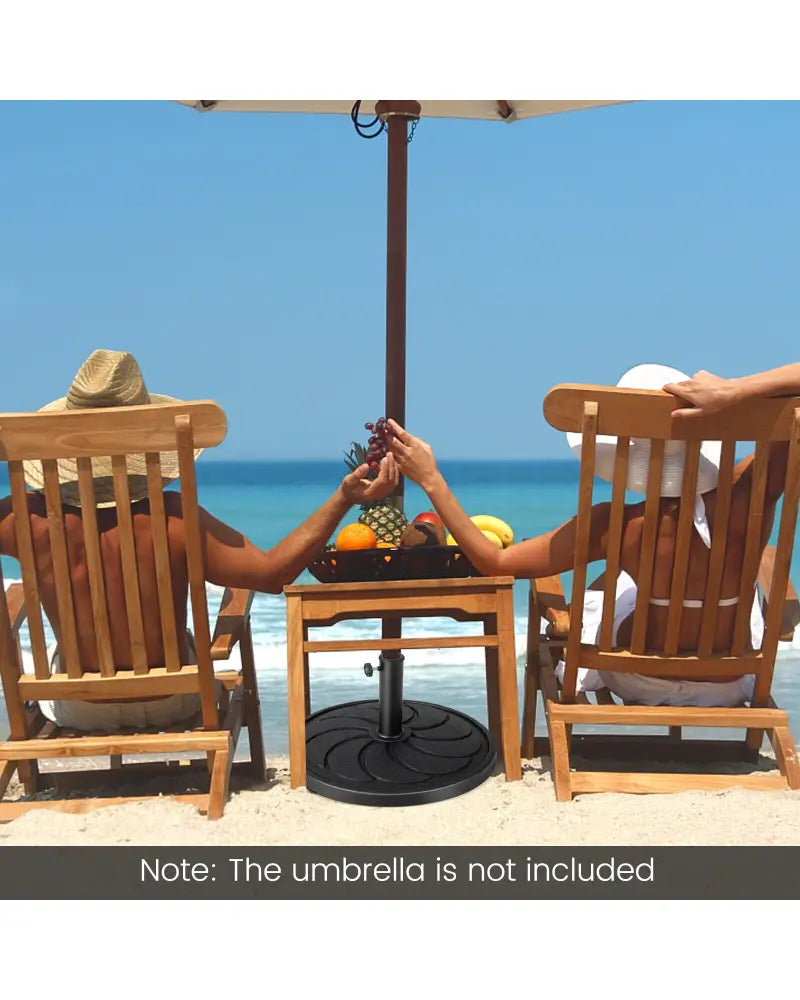 40LBS 21.5Inch Round Outdoor Umbrella Base - Black - Outdoor Umbrella Bases