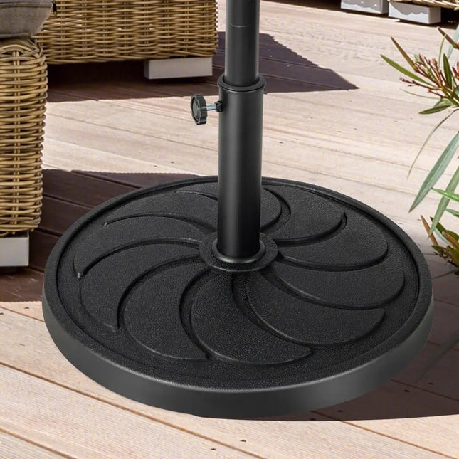 40LBS 21.5Inch Round Outdoor Umbrella Base - Black - Outdoor Umbrella Bases