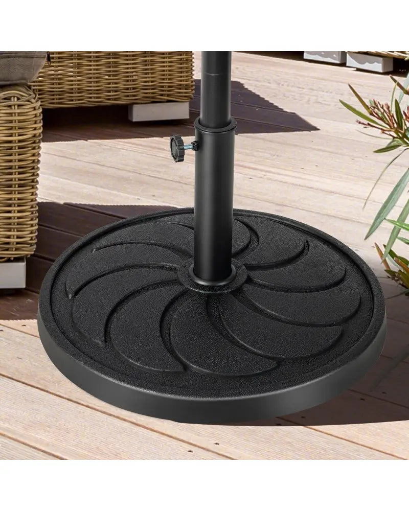 40LBS 21.5Inch Round Outdoor Umbrella Base - Black - Outdoor Umbrella Bases