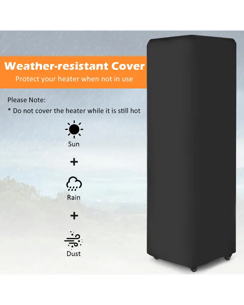 41 000 BTU Propane Patio Heater with Lockable Wheels-Black - Black - Patio Heaters