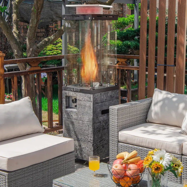 41 000 BTU Propane Patio Heater with Lockable Wheels-Dark Gray - Dark Gray - Patio Heaters