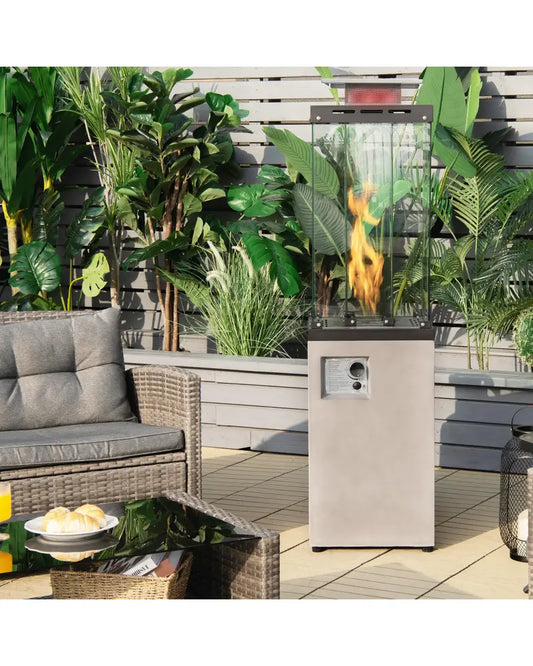 41 000 BTU Propane Patio Heater with Metal Hood-Gray - Gray - Patio Heaters