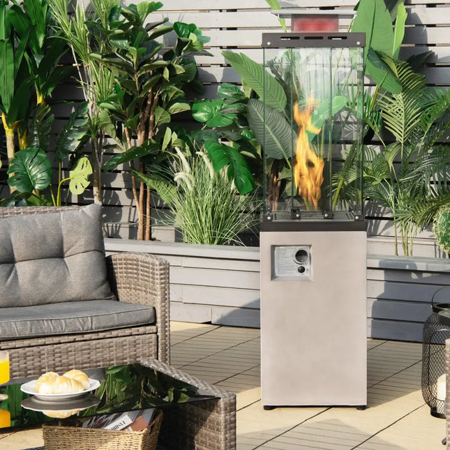 41 000 BTU Propane Patio Heater with Metal Hood-Gray - Gray - Patio Heaters