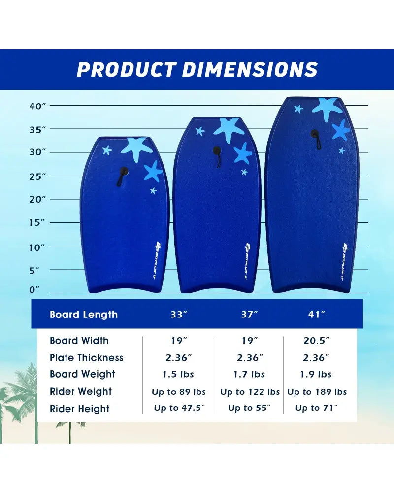 41 Inch Lightweight Super Portable Surfing Bodyboard-L - Blue - Surfing
