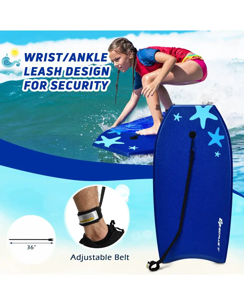 41 Inch Lightweight Super Portable Surfing Bodyboard-L - Blue - Surfing