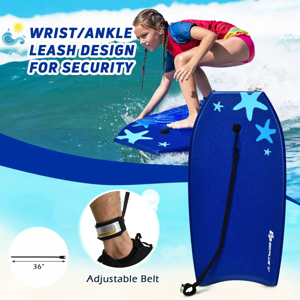 41 Inch Lightweight Super Portable Surfing Bodyboard-S - Blue - Surfing
