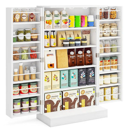 41 Inch Tall Pantry Cabinet Kitchen Storage Cabinet with Doors and Shelves-White Costway