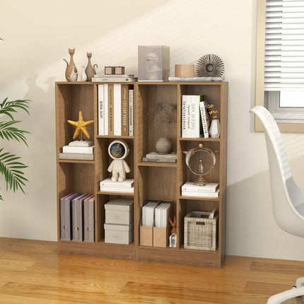 41 Inches 5-Cube Floor Bookcase with 2 Anti-Tipping Kits-Natural Costway